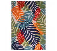 Tapis extérieur 80x150 tissé kilim bleu et rouge CHIMEK