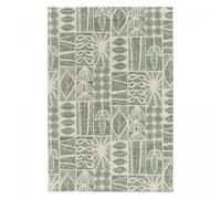 Tapis extérieur 80x150 tissé kilim vert et crème CASADA 1