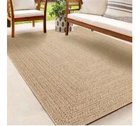 Tapis extérieur aspect jute - THE CARPET - 140x200 - Résistant UV - Ovale - Beige