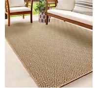 Tapis extérieur aspect jute - THE CARPET - 160x230 - Résistant UV - Motif géométrique (5000)