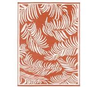 Tapis extérieur COCO tropical terracotta et blanc 270 x 470 CM G