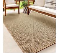 Tapis extérieur en aspect jute - THE CARPET - 120x170 - Résistant UV - Motif géométrique (5000)