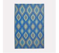 Tapis extérieur jardin imperméable, réversible et résistant UV - Amber - 180 x 270 cm - Bleu - Matériaux recyclés - Homescapes