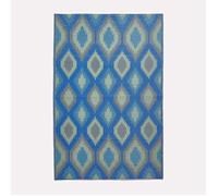Tapis extérieur jardin imperméable, réversible et résistant UV - Amber - 240 x 300 cm - Bleu - Matériaux recyclés - Homescapes
