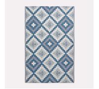 HOMESCAPES Tapis extérieur résistant Pluie et UV, Tapis de Jardin imperméable réversible Bleu Mia, 120 x 180 cm, Intérieur extérieur terrasse Balcon