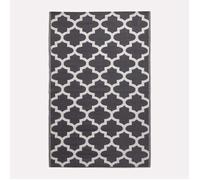 Tapis extérieur jardin imperméable, réversible et résistant UV - Nola - 240x300cm - Noir et blanc - Matériaux recyclés-Homescapes