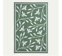 Tapis extérieur jardin imperméable, réversible et résistant UV - Vert - Motif abeille, 182 x 122 cm - Homescapes