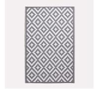 Tapis extérieur jardin imperméable, réversible et résistant UV - Zoe - 240 x 300 cm - Gris - Matériaux recyclés - Homescapes