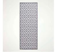 Tapis extérieur jardin imperméable, réversible et résistant UV - Zoe - 75 x 200 cm - Gris - Matériaux recyclés - Homescapes
