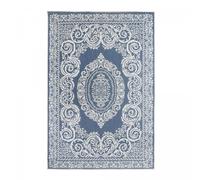 Tapis extérieur, kilim reversible 120x170 LYN2 O REVERSIBLE bleu et blanc