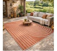 Tapis extérieur, kilim reversible 120x170 LYN2 V REVERSIBLE Terracota et crème