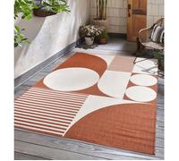 Tapis extérieur, kilim reversible 200x290 BI REVERSIBLE Terracota et crème