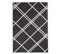 Tapis extérieur, kilim reversible 80x150 LYN2 AB REVERSIBLE noir et crème