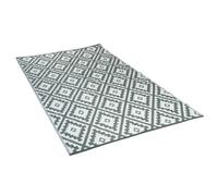TERRE JARDIN Tapis extérieur rectangulaire réversible | Tapis extérieur en polypropylène 350 g/m², réversible et traité anti-UV, coloris gris et blanc, robuste face aux intempéries