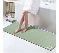 Tapis extra-long 40x120 cm, séchage rapide, caoutchouc antidérapant, vert sauge. Label
