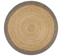 Tapis Fait À La Main Jute Avec Bord Gris 120 Cm Dec023470