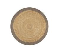 vidaXL Tapis Fait à la Main Jute avec Bord Moquette Carpette Plancher Coussin de Sol Salon Chambre à Coucher Intérieur Salle de Séjour Maison Gris 90 cm