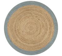 Tapis Fait À La Main Jute Avec Bord Vert Olive 120 Cm Dec023476
