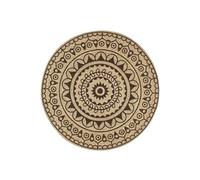 vidaXL Tapis en jute fait à la main imprimé – Marron foncé 150 cm