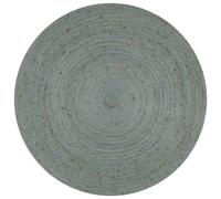 Tapis Fait À La Main Jute Rond 90 Cm Vert Olive Dec023463