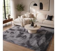 Tapis Fausse Fourrure Pearl Anthracite - Tapis Shaggy Doux à Poils Longs