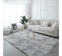 Tapis Faux en Peau de Mouton 110x210cm, Longhair Décoratif Coussin de Chaise, Design Moderne, Facile d'entretien, adapté aux Personnes allergiques - Gris Clair