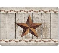 Tapis Ferme Star Wood De L'Ouest du Texas Facile À Nettoyer Paillasson Entree Absorbant Paillasson pour Cuisine Porches Hall D'Entrée