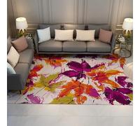 Tapis Feuilles érable Peints Main 60x120 Tapis Vintage Automne pour Salon Doux antidérapant Doux Lavable Abstraits Modernes pour Salle Manger Bureau Chambre sous Table