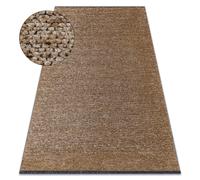 Tapis FLORENCE 24021 Uni glamour tissé à plat franges - beige foncé 195x290 cm
