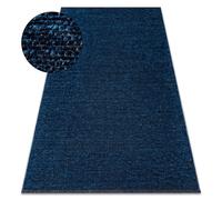 Tapis FLORENCE 24021 Uni glamour tissé à plat franges - bleu foncé 118x170 cm