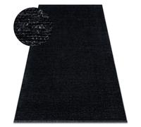 Tapis FLORENCE 24021 Uni glamour tissé à plat franges - noir 135x190 cm