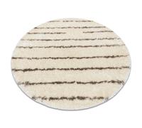 Tapis FLUFFY 2371 cercle shaggy Rayures - crème / beige cercle 160 cm