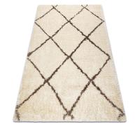 Tapis FLUFFY 2373 shaggy treillis - crème / beige 120x170 cm