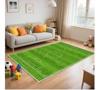Tapis Foot, 80 X 120 Cm Tapis Chambre Enfant Garcon, Antidérapant Tap S Entrainement Foot, Football Mat En Peluche Décor Pour Cham