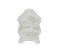 Tapis Forme Peau de Bête 60x90cm Imitation Fourrure Fine Blanc Crème - SNUGLY - ALTOBUY