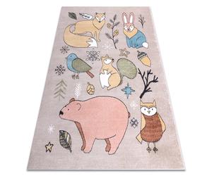 Tapis FUN Forester pour enfants animaux forêt beige 140x190 cm