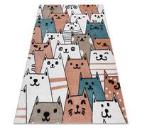 Tapis FUN Gatti pour enfants chats animaux rose 200x290 cm