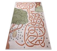 Tapis FUN Honey pour enfants ours abeilles beige 240x330 cm