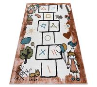 Tapis FUN Hop pour enfants la marelle animaux rose 140x190 cm