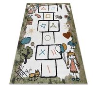 Tapis FUN Hop pour enfants la marelle animaux vert 160x220 cm