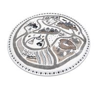 Tapis FUN Land pour enfants le village des rues cercle - crème cercle 140 cm