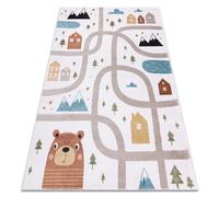 Tapis FUN Polar pour enfants rues forêt crème 200x290 cm