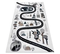 Tapis FUN Route pour enfants rue animaux crème 80x150 cm