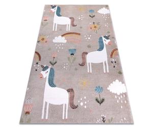 Tapis FUN Sweety pour enfants licorne arc en ciel beige 140x190 cm