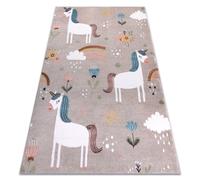 Tapis FUN Sweety pour enfants licorne arc en ciel beige 200x290 cm