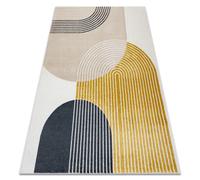 Tapis FUSION 0240 crème / jaune - Géométrique moderne abstrait 180x270 cm