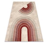 Tapis FUSION 0807 crème bordeaux - Géométrique, moderne, abstrait 240x330 cm