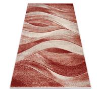 Tapis FUSION 1617 beige terre cuite - Vagues, moderne, abstrait 240x330 cm