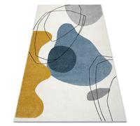Tapis FUSION 7158 blanc jaune bleu - Géométrique, moderne, abstrait 240x330 cm