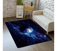 Tapis Galaxie Ciel étoilé Pour Garçons Filles Ados Univers 3D Planète Impression Tapis Chambre Salon Décoration sol Tapis Intérieur Lavable Bleu Violet Tapis Antidérapant (Coloré 4,100x150 cm)